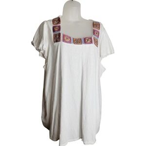 Lane Bryant Women's Crochet Edge Short‎ Sleeve Top 22/24